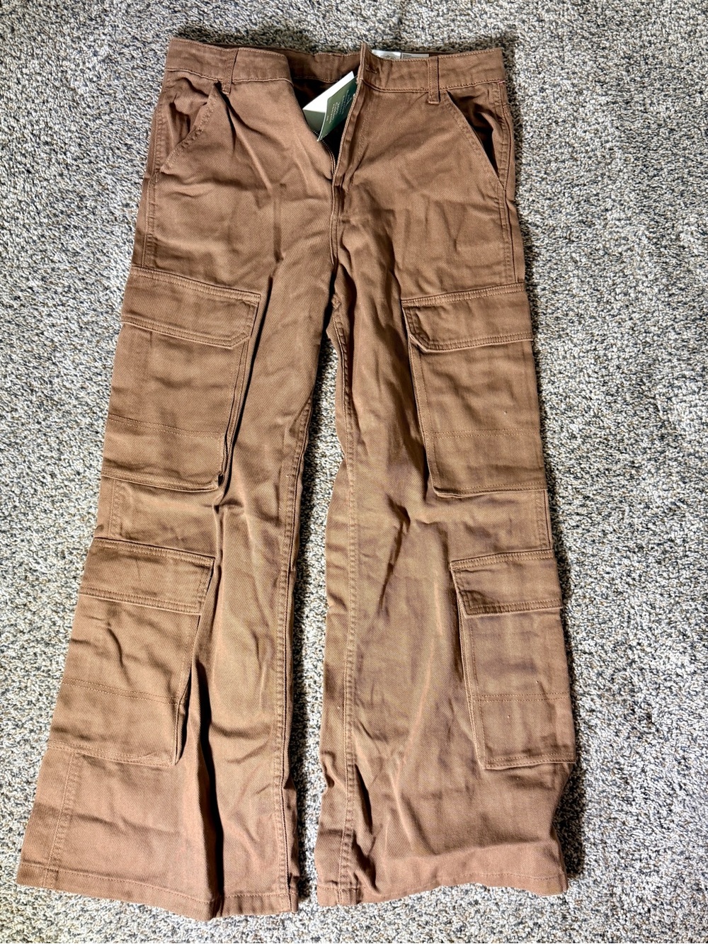 Divided Brown Wide-Leg Cargo Jumpsuit Pants